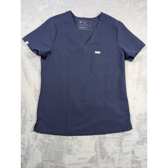 FIGS Technical Collection Scrub Top Womens Size Small Blue Medical Nurse Uniform - Picture 1 of 7